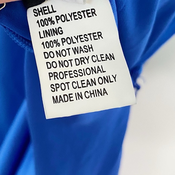 La Femme Royal Blue Satin Deep V-neck A-line Gown Formal Gown Prom Size 8 - Picture 7 of 7